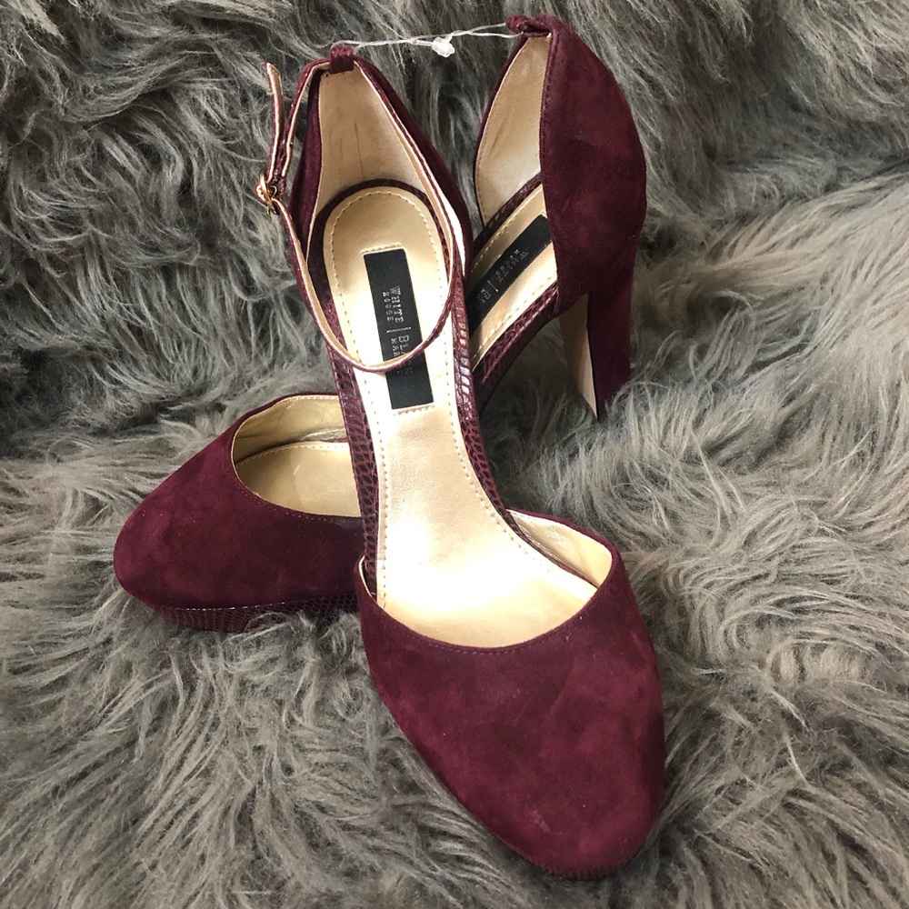 Women closed toed maroon platform heels